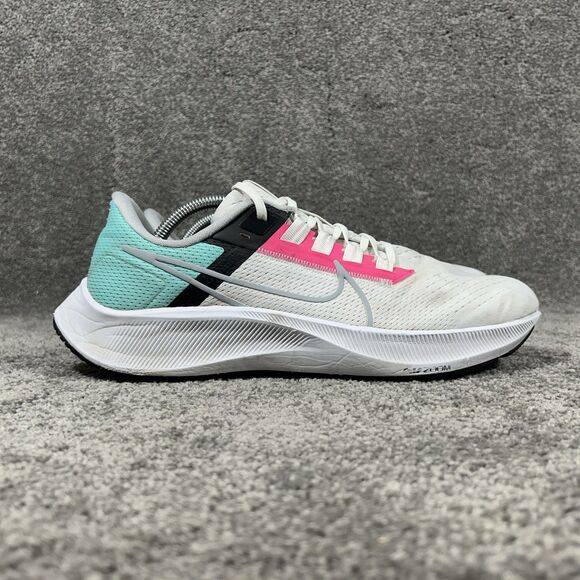 Nike Air Zooom Pegasus 38 CW7356-102 Mens Size 11 White Teal Running Shoes Used - Picture 1 of 12
